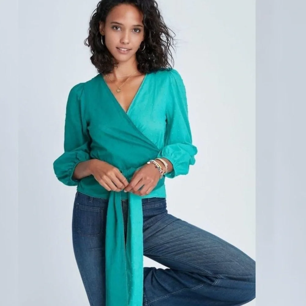 Farm Rio Color-block Wrap Blouse - Picture 4 of 5